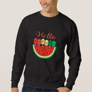 Sweatshirt Bonjour Vacances été Popsicle de glace Lolly Water