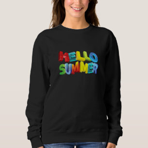 Sweatshirt Bonjour Vacances Été Retro Plage Vintage Summerti