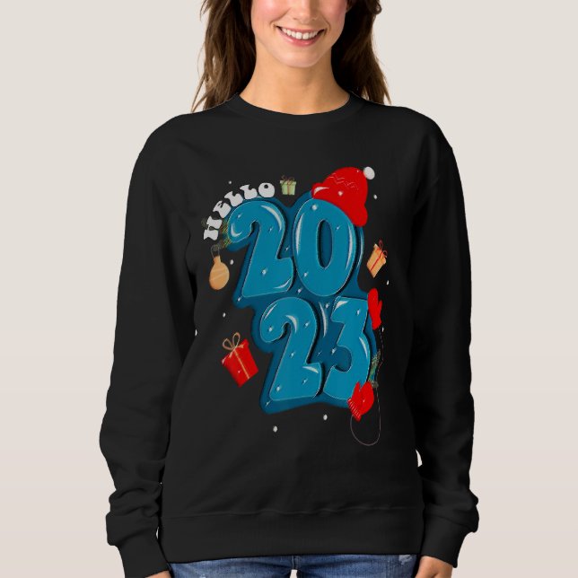 Sweatshirt Bonne année 2023 Au revoir 2022 Bonjour 2023 (Devant)