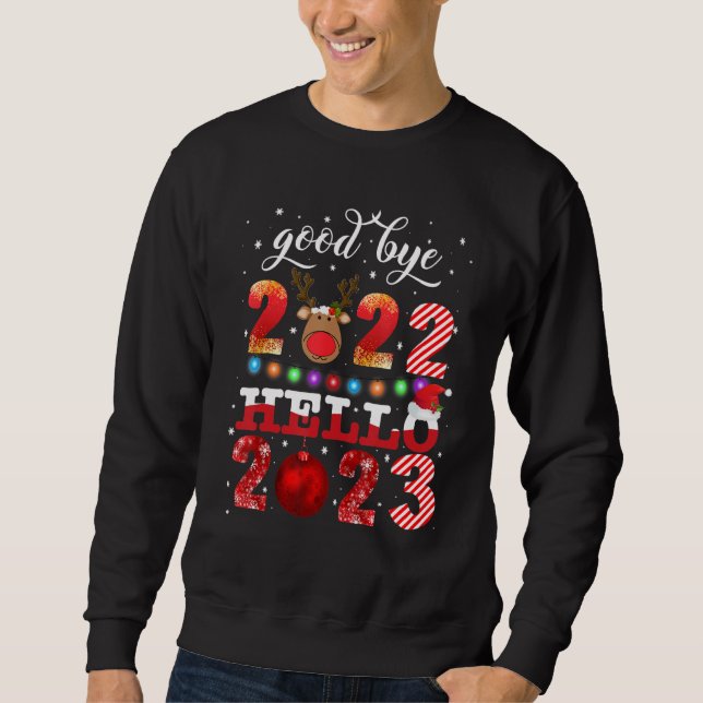 Sweatshirt Bonne année 2023 Au revoir 2022 Bonjour 2023 Nouve (Devant)