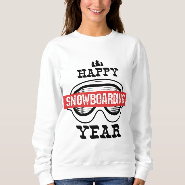 Sweatshirt Bonne année de snowboard ! (Devant)