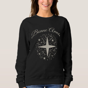 Sweatshirt Bonne Année : design argenté avec des étoiles