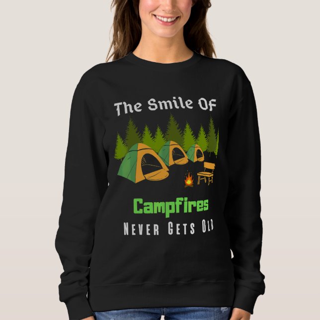 Sweatshirt Bonne citation de camping Le sourire des feux de c (Devant)