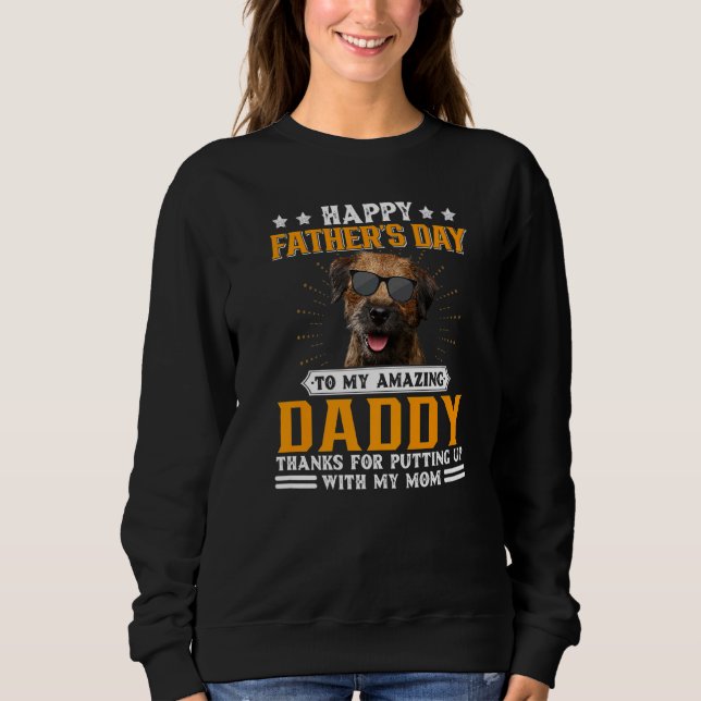Sweatshirt Bonne Fête des pères Frontière Terrier Chien Papa  (Devant)