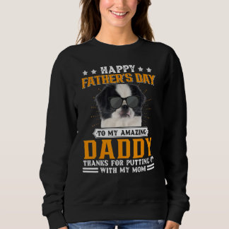 Sweatshirt Bonne Fête des pères Japonaise Chien Chin Papa Pou