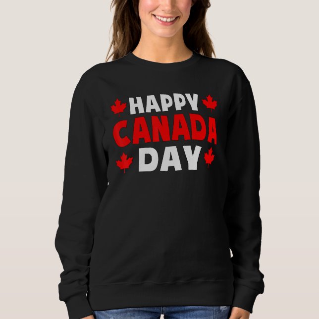 Sweatshirt Bonne fête du Canada Maillée Feuille d'érable Homm (Devant)
