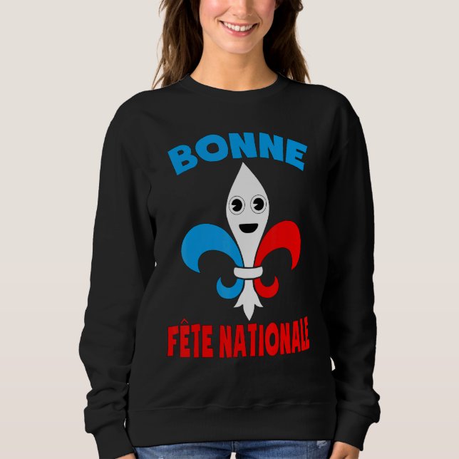 Sweatshirt Bonne Fte Nationale Fête du Bastille Fleur de l (Devant)