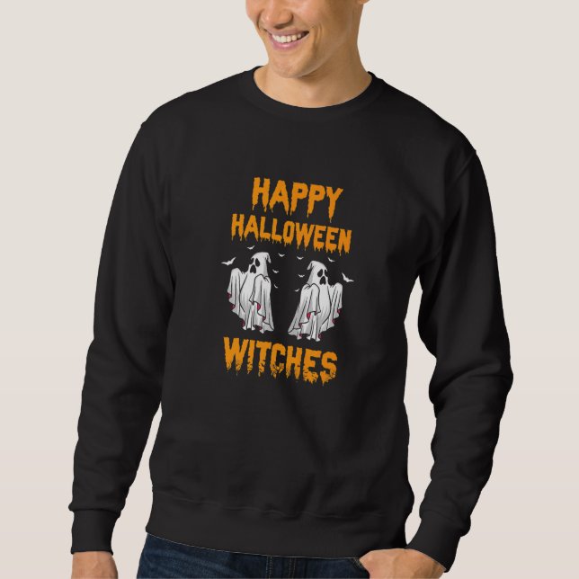 Sweatshirt Bonne Halloween sorcières Cool Retro Présent (Devant)
