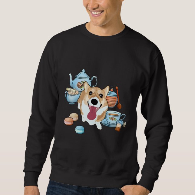 Sweatshirt Bonne heure du thé de Corgi (Devant)