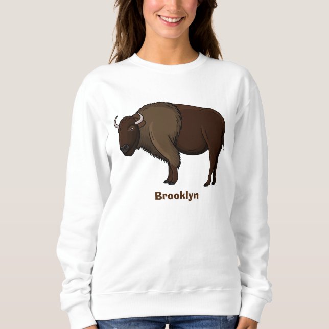 Sweatshirt Bonne illustration de bison américain (Devant)