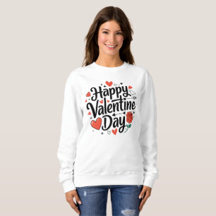 Sweatshirt Bonne Saint Valentin coeur rose romantique sur bla