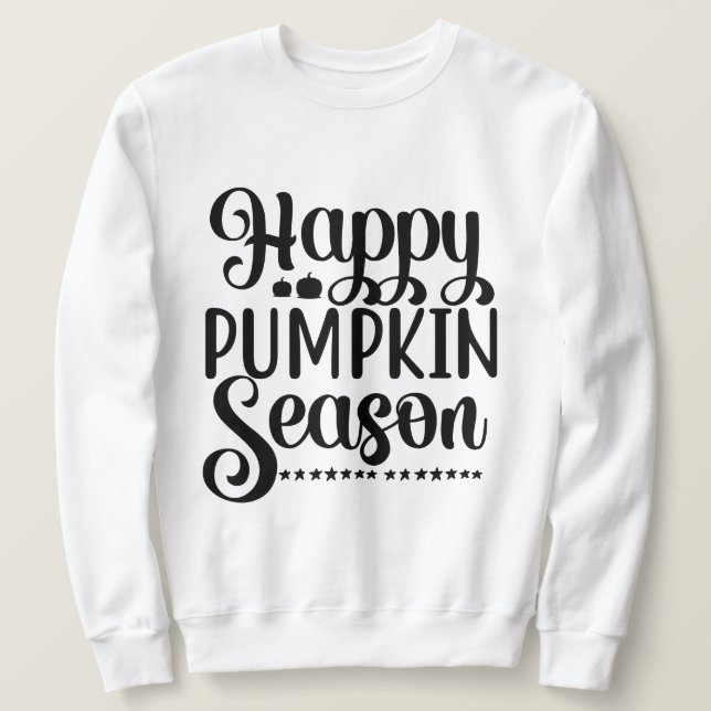Sweatshirt Bonne saison Citrouille avec les feuilles d'automn (Design devant)