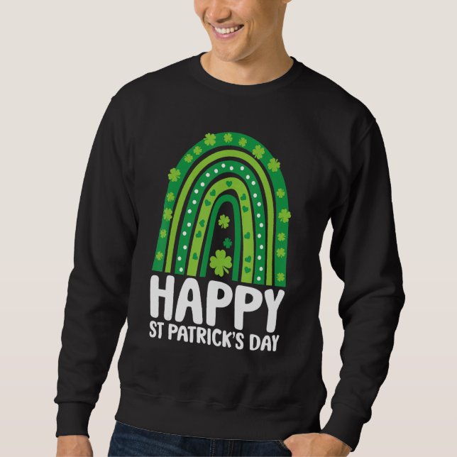 Sweatshirt Bonne St Patrick's Day Lucky Rainbow Shamrock Coût (Devant)