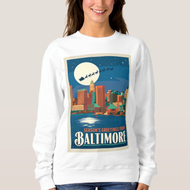 Sweatshirt Bonnes Fêtes de Baltimore (Devant)