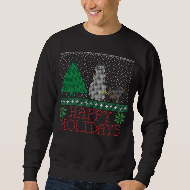Sweatshirt Bonnes fêtes Noël de pipi de bonhomme de neige de (Devant)