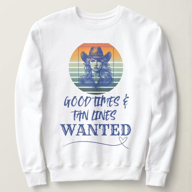 Sweatshirt Bonnes périodes & traces de bronzage RECHERCHÉES (Design devant)