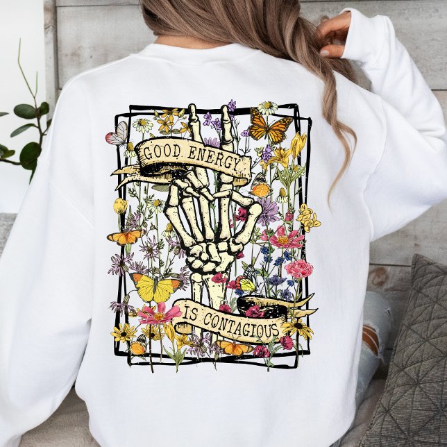Sweatshirt Bonnes vibrations positives énergétiques Inspirati (Créateur téléchargé)