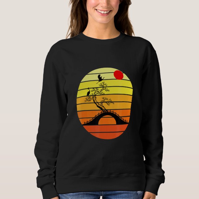 Sweatshirt Bonsai et coucher du soleil (Devant)