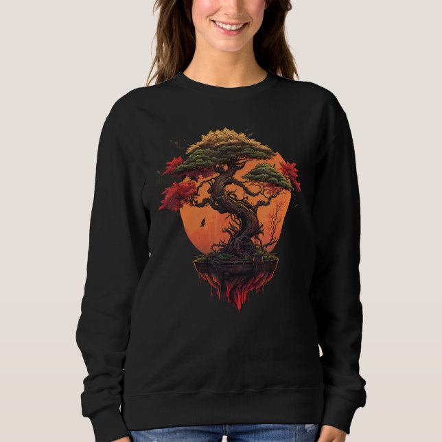 Sweatshirt Bonsai Tree In Japanese Zen Buddhist Enso Circle 1 (Devant)