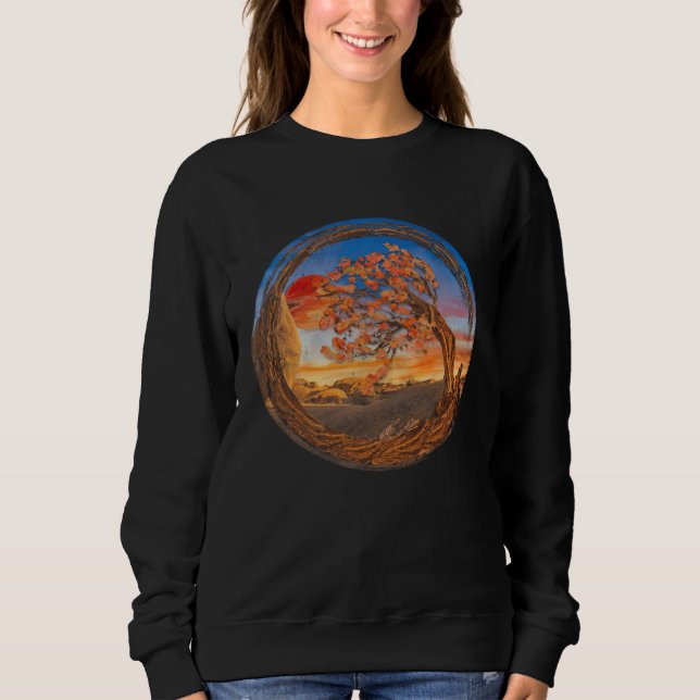 Sweatshirt Bonsai Tree In Japanese Zen Buddhist Enso Circle S (Devant)