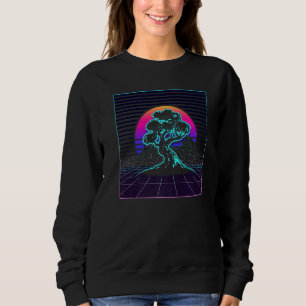 Sweatshirt Bonsai Tree japonais Zen Synthwave Sun Vaporwave A