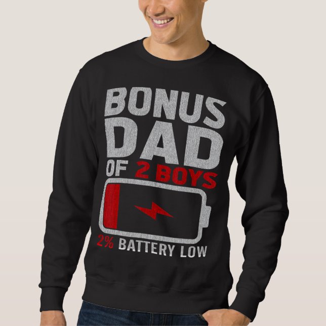 Sweatshirt Bonus Papa De 2 Garçons De Son Fête des pères Birt (Devant)