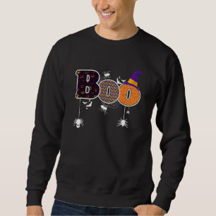Sweatshirt Boo avec araignées et chapeau de sorcière pour enf