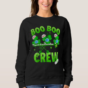 Sweatshirt Boo Boo Crew Nurse St Patrick S Day Shamrock Face