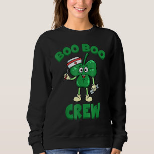 Sweatshirt Boo Boo Crew Nurse St Patrick S Day Shamrock Vert