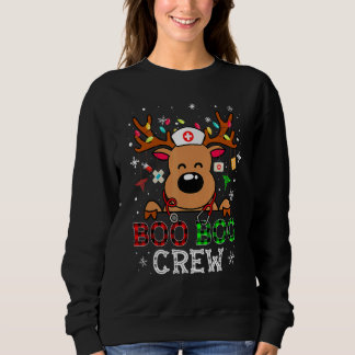 Sweatshirt Boo Boo Crew Reindeer Nurse Buffalo Plaid Nurse Ch
