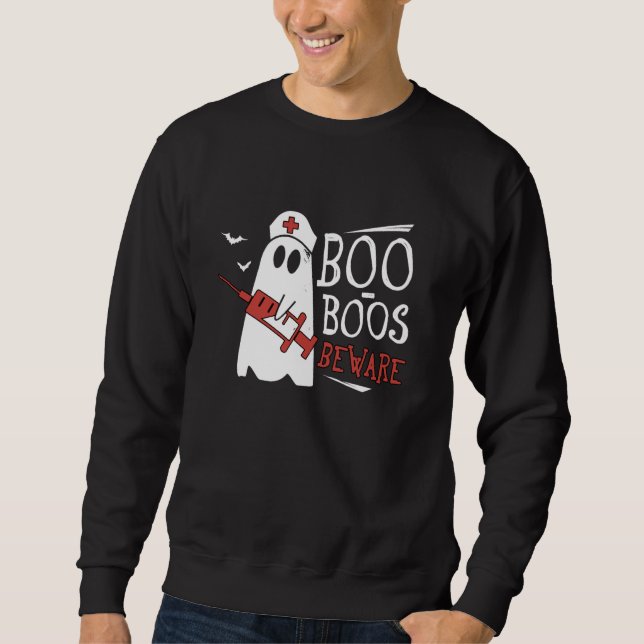 Sweatshirt Boo Boos Attention Docteur Éffrayant Techs Ghost N (Devant)