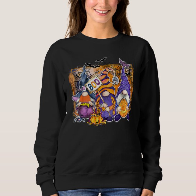 Sweatshirt Boo Halloween Gnomes Pumpkin Fall Halloween Vibes (Devant)
