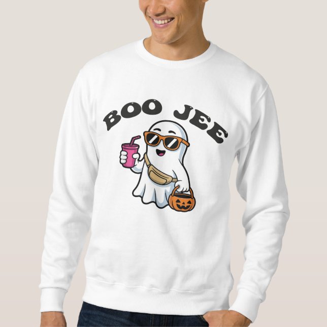 Sweatshirt BOO-JEE Fantôme – Création drôle de Halloween Bouj (Devant)