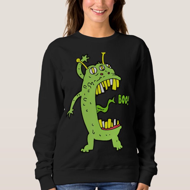 Sweatshirt Boo Monster Alien Halloween (Devant)