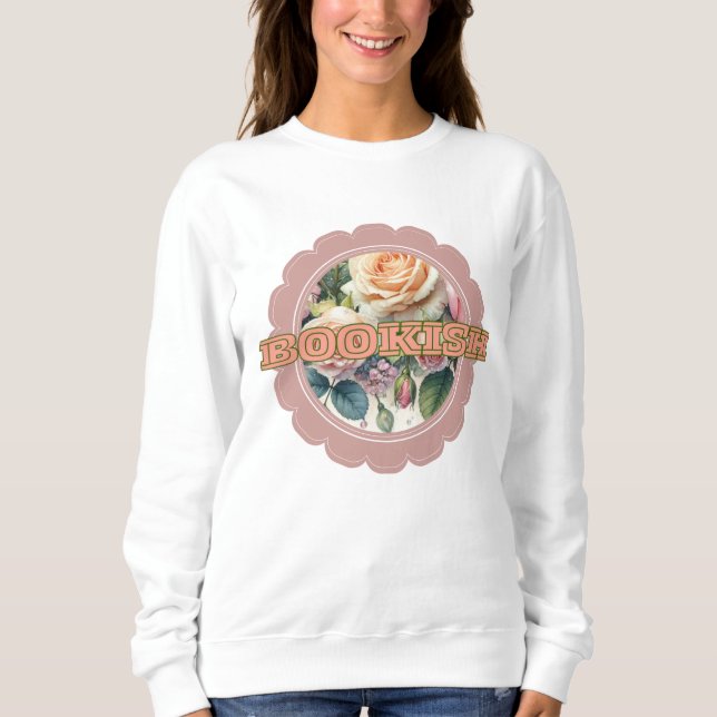 Sweatshirt Bookish Floral Foliage en style (Devant)