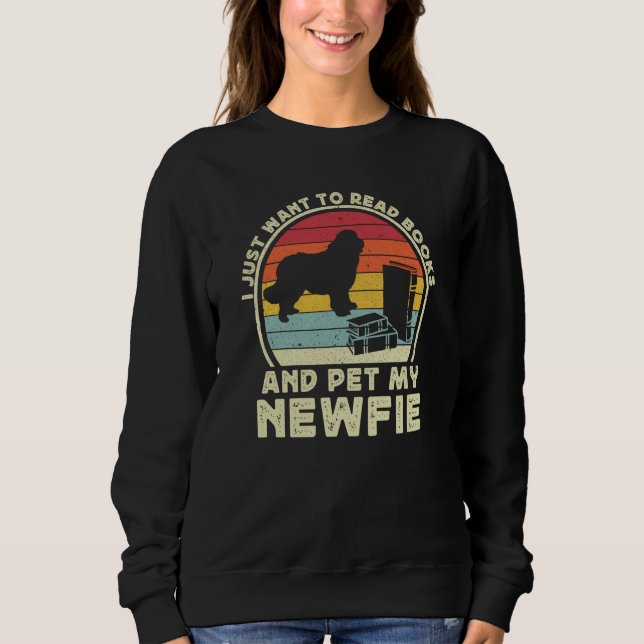 Sweatshirt Books And Newfie For Men Women Newfoundland Dog Da (Devant)