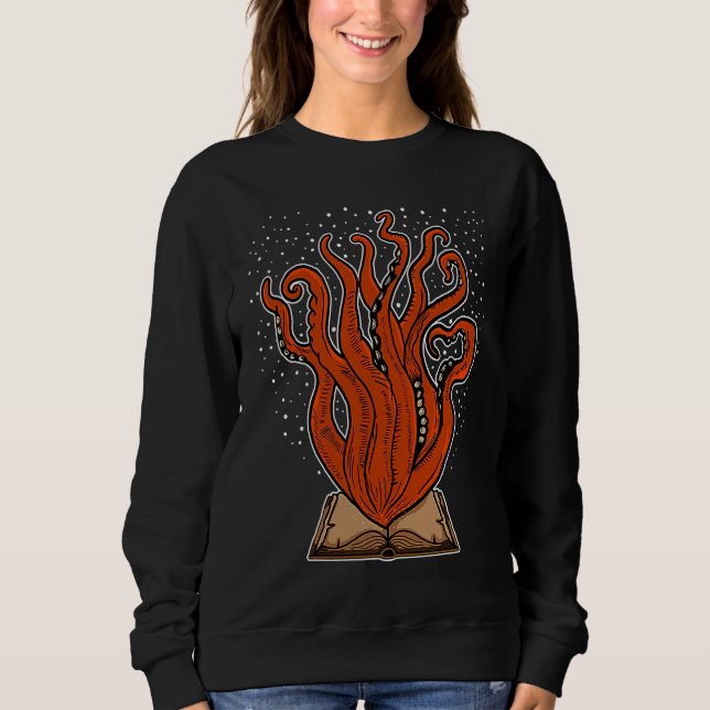 Sweatshirt Books Book Reading Octopus Kraken Book Reader (Devant)