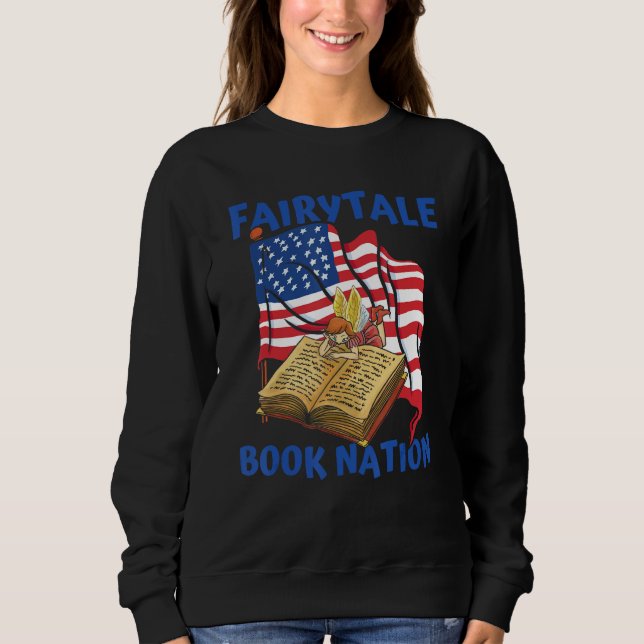 Sweatshirt Books Us Flag Bookworm Librarian  Writer Novel Boo (Devant)