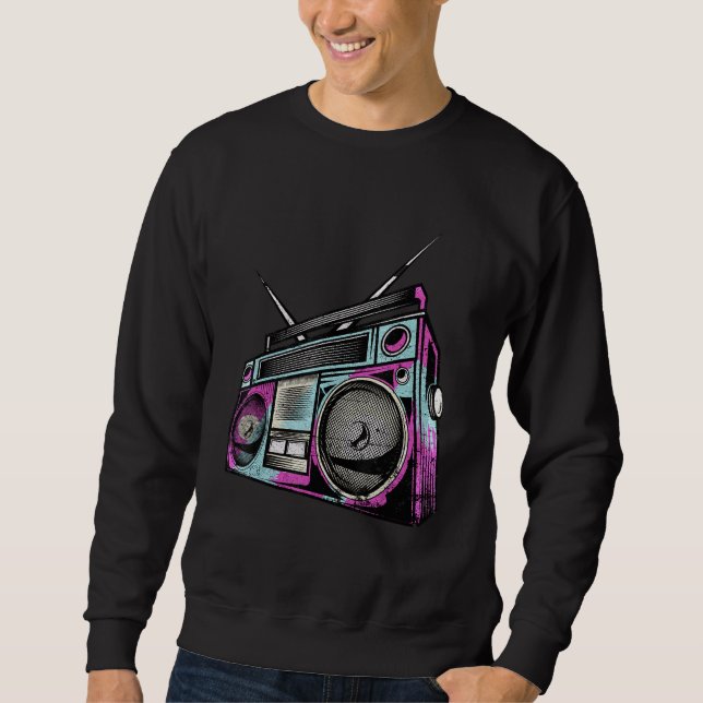 Sweatshirt Boom Box vintage Retro 80s Stéréo (Devant)