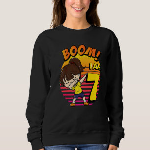 Sweatshirt Boom j'ai 7 ans Fille Anniversaire 7e Fête d'anniv