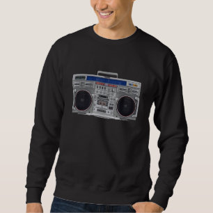 Sweatshirt Boombox 80s 90s Retro Music Hip hop Rap avec basse