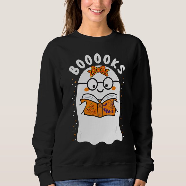 Sweatshirt Booooks  Bibliothèque de lecture de fantôme mignon (Devant)
