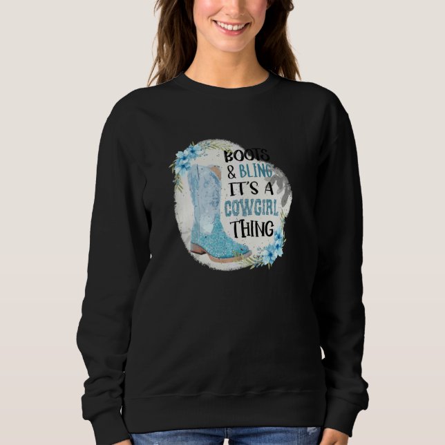 Sweatshirt Boots And Bling C'est une petite fille qui roule (Devant)