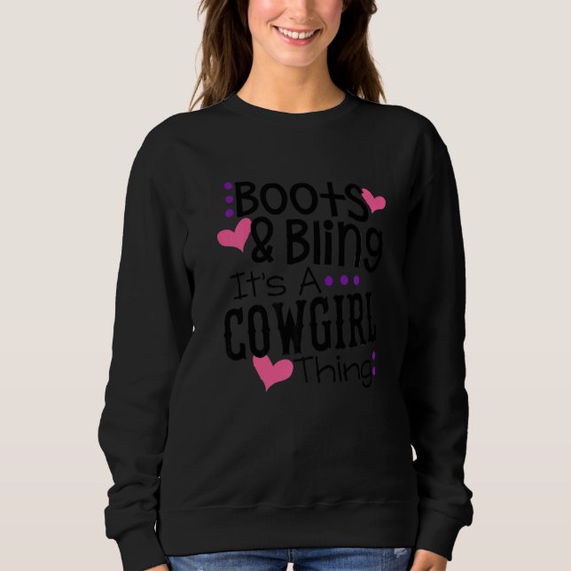 Sweatshirt Boots Bling C'Est Une Femme Chose Mignonne Pays D' (Devant)