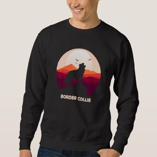 Sweatshirt Border Collie and Mountain Premium (Devant)