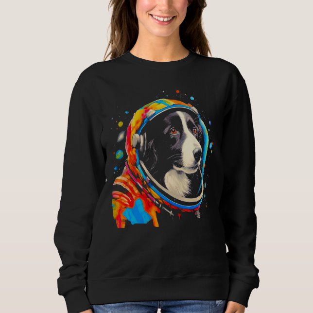 Sweatshirt Border Collie Dog  Astronaut (Devant)