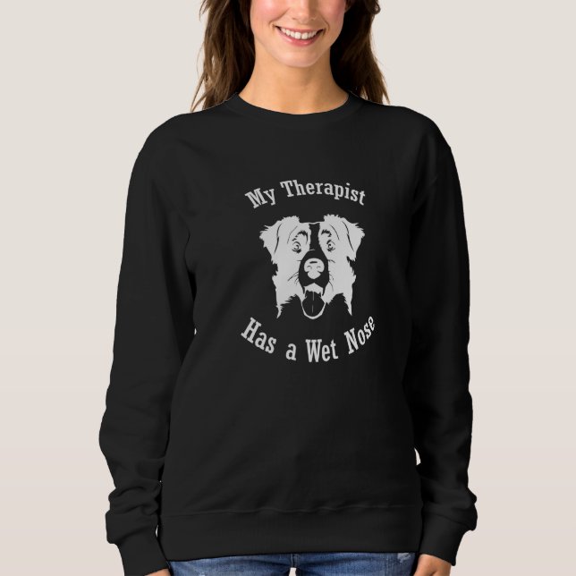 Sweatshirt Border Collie Mon Thérapeute a un Nez Humide  1 (Devant)