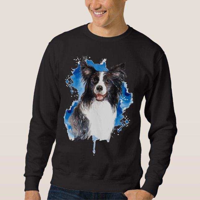 Sweatshirt Bordure Collie Amoureux des chiens coloré (Devant)