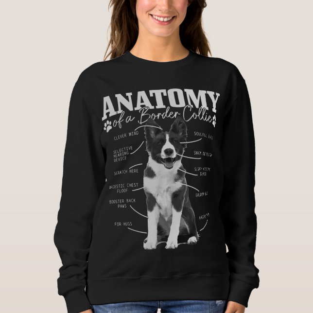 Sweatshirt Bordure Collie Anatomie Funny mignon Chien Bordure (Devant)