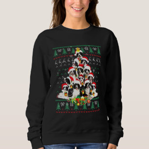 Sweatshirt Bordure Collie Arbre de Noël Douille moche Chien C